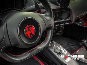 Alfa Romeo 4C Carbon Fiber Badge Cover Kit - Alfa Romeo Logo in Red Alfa Romeo 4C Carbon Fiber Badge Cover Kit - Alfa Romeo Logo in Red